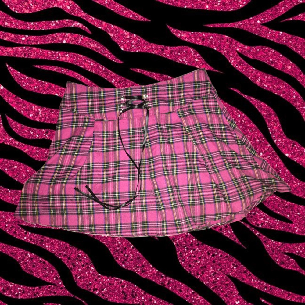 Corset Waist Tartan Skater Skirt